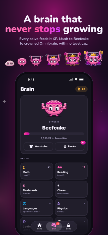 The brain mascot keeps growing
